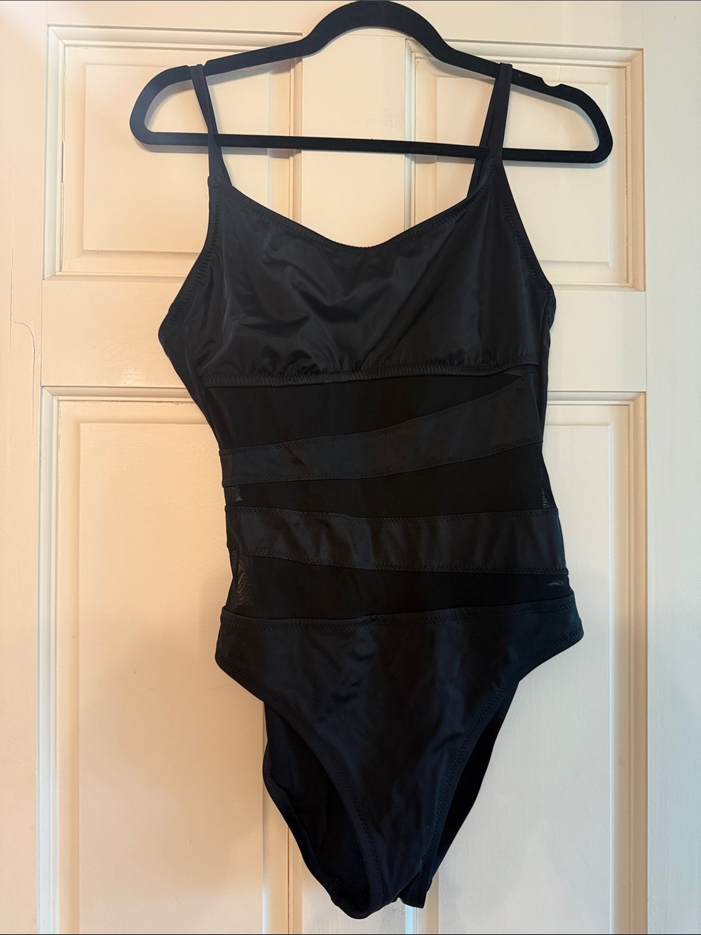 Shade & Shore Black One-Piece Swimsuit with mesh Detail